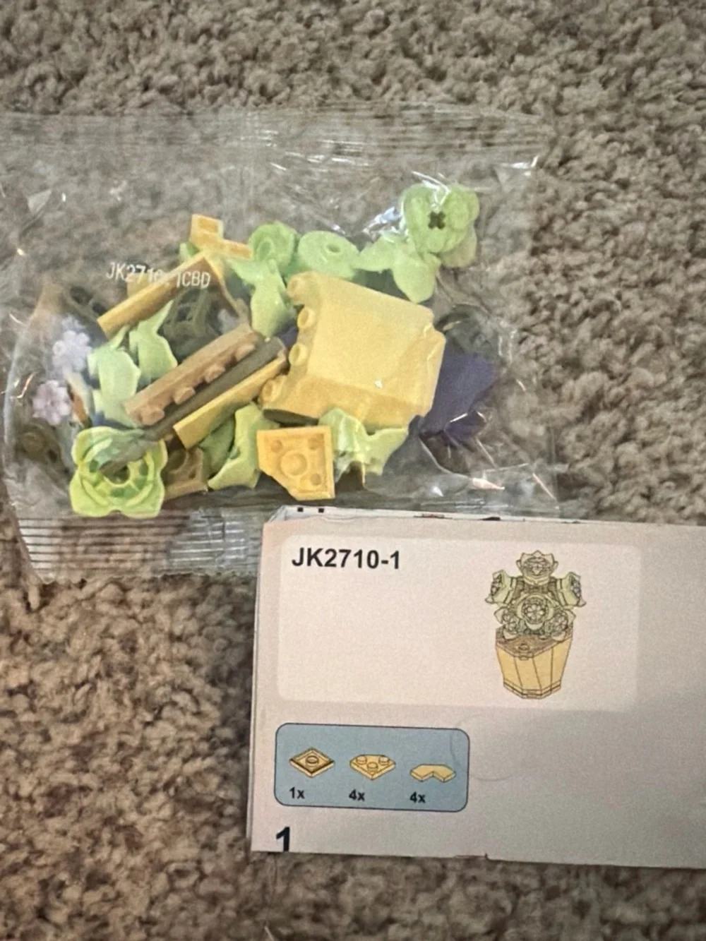 Yellow and Light Green Flower Pot Building Toy - Kids Toys